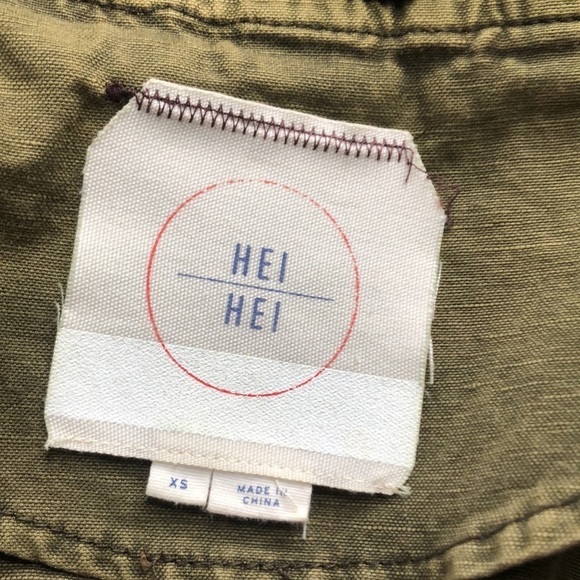 Anthropologie HEI HEI Green Hooded Anorak Utility Jacket Size XS - Picture 7 of 15